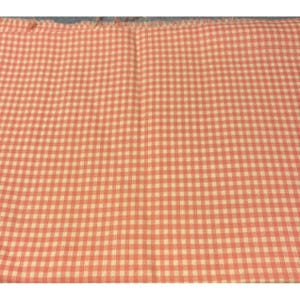Pink & Cream Gingham Checkered Fabric 1/2 Yard x 44&quot; Cotton Blend Sewing Material