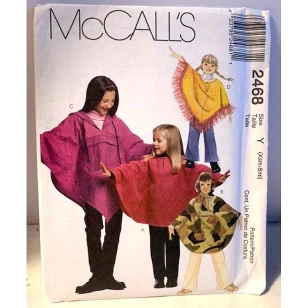 Mccalls Children Poncho & Pants Pattern 2468 Size 3 4 5 6 Uncut Sewing ...