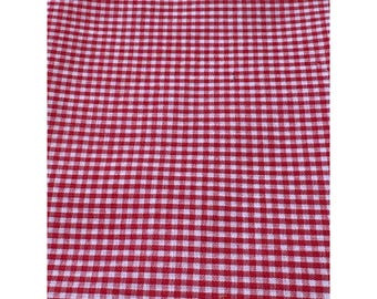 Red & White Gingham Cotton Fabric Fat Quarter 18" x 22" Quilting Sewing Crafting