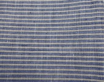 Blue & Tan Striped Cotton Fat Quarter 18"x22" Fabric Crafts Sewing Projects