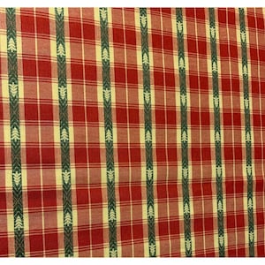 Red & Green Plaid Cotton Fabric 1/2 Yard 44&quot; Wide For Sewing Craft Projects