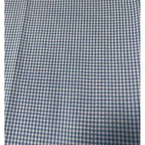 Blue Gingham Check Cotton Fabric 18&quot; x 22&quot; Material Sewing Crafts