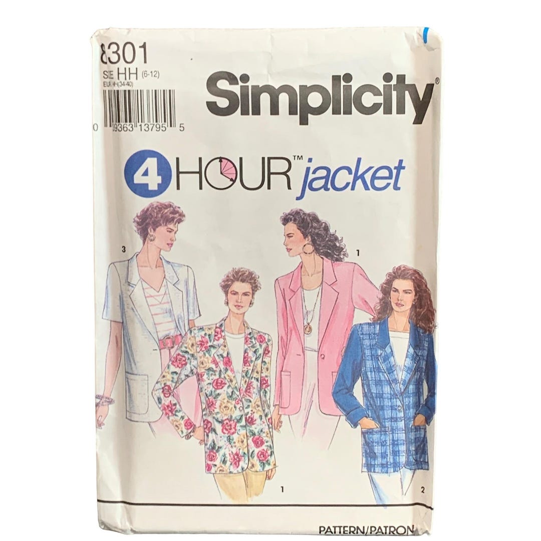Simplicity 8301 4-hour Jacket Pattern 6-8-10-12 Women Uncut - Etsy