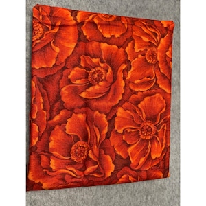 Rainbow Poppy Fat Quarter Cotton Fabric Freedom Quilting Sewing Red Orange Floral