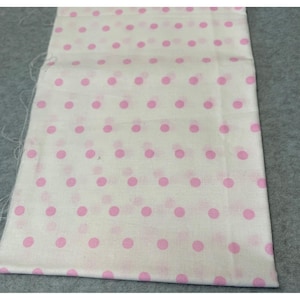 Pink Polka Dot Cotton Fabric 10&quot; x 42&quot; Sewing & Crafts