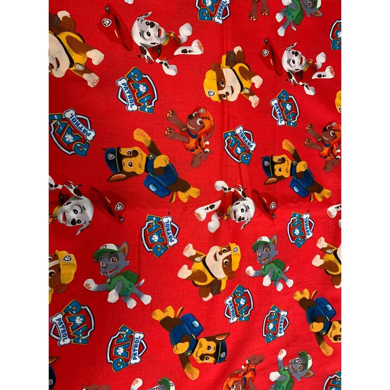 Paw Patrol Red Fabric 1/2 Yard 44 Wide Cotton Quilting Crafts & Sewing ...