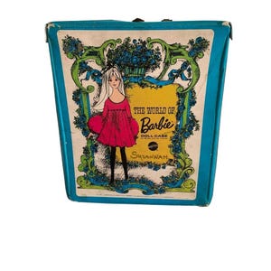 Vintage 1968 Mattel The World of Barbie Doll Case with Handle Hangers - Retro Charm Meets Doll Storage