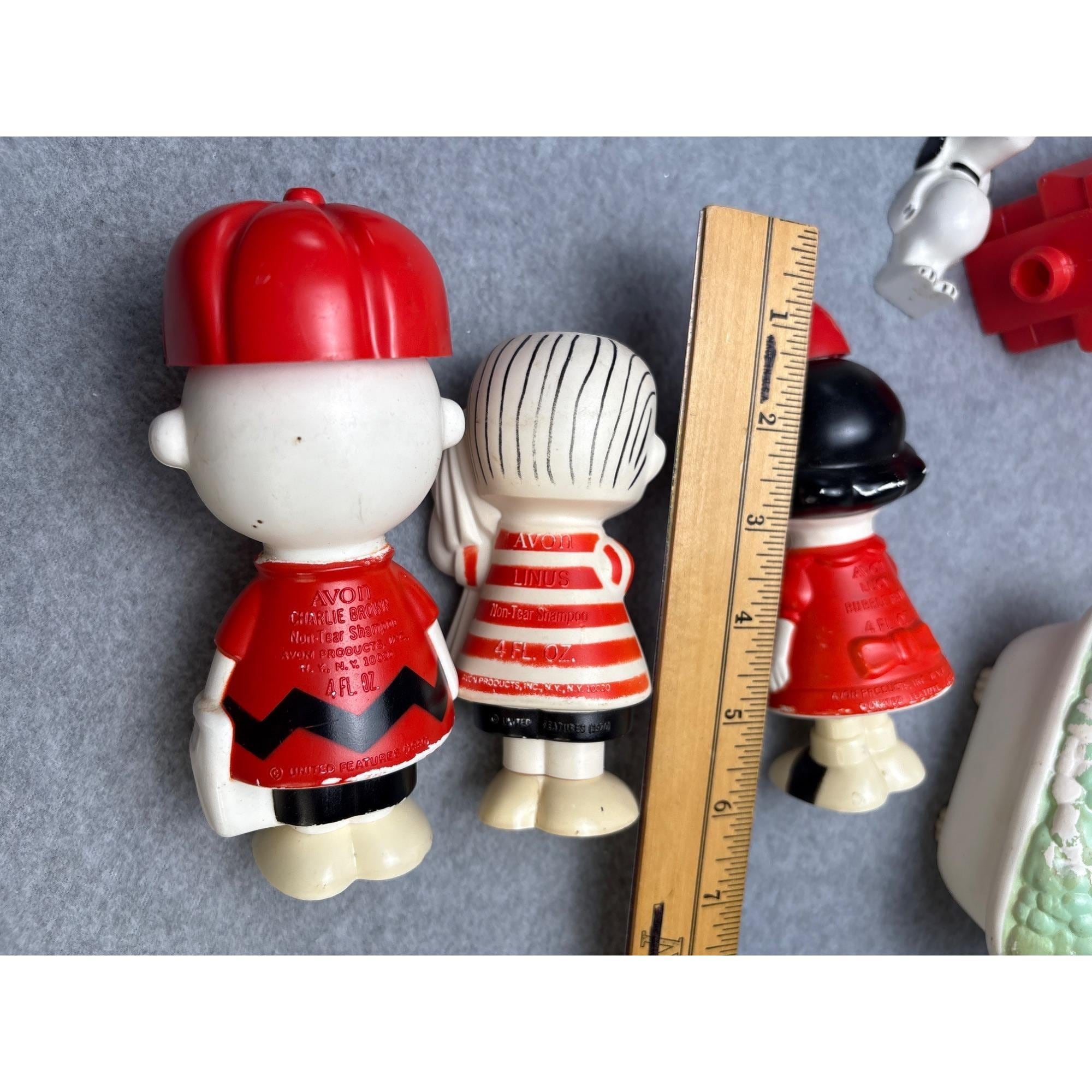 Vintage Avon Peanuts Character Bubble Bath Collectible Figures Set