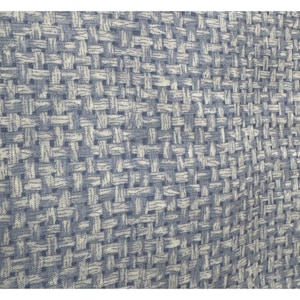 Benartex Cotton Screen Print Fabric Blue & White Basketweave Pattern 1/2 yard x 45&quot; Sewing Quilting Crafting