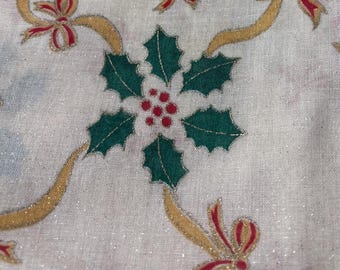 Juljärnek bomullstyg 1/2 yard x 45" snöflinga rosett glitter quiltning