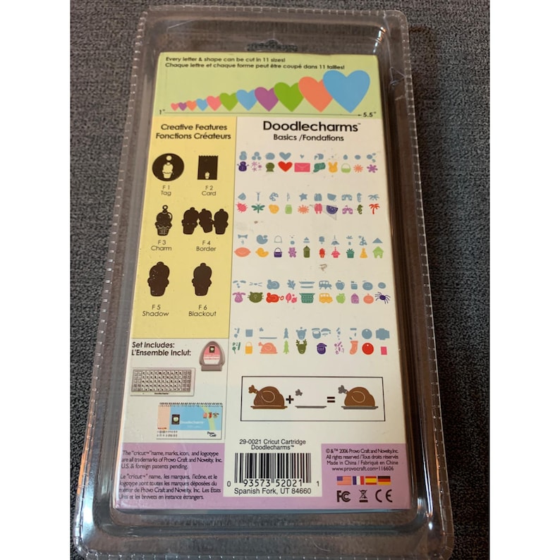 Cricut Provo Craft Doodlecharms Shapes Cartridge 29-0021 Complete in