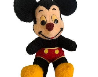 Vintage Disney Mickey Mouse Plush 15" 1960s Retro Collectible Red Pants & Yellow Shoes