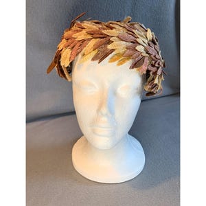 Womens Vintage Hat Velvet Leaf Hat - Etsy display picture 1
