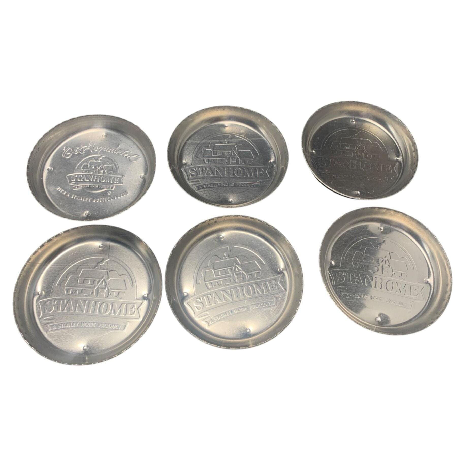 Vintage Stanhome Stanley Home Product Aluminum Coasters Set of 6