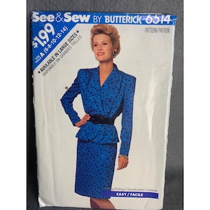 Butterick Misses Top Skirt Sewing Pattern Size 6 8 10 12 14 6514 - Uncut
