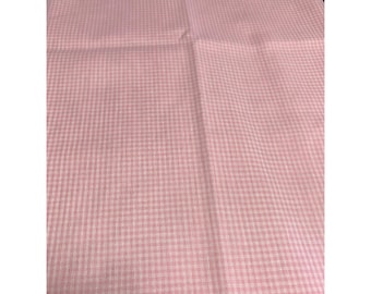 Pink Gingham Check Cotton Fabric 1/2 yard 44" wide Quilting
