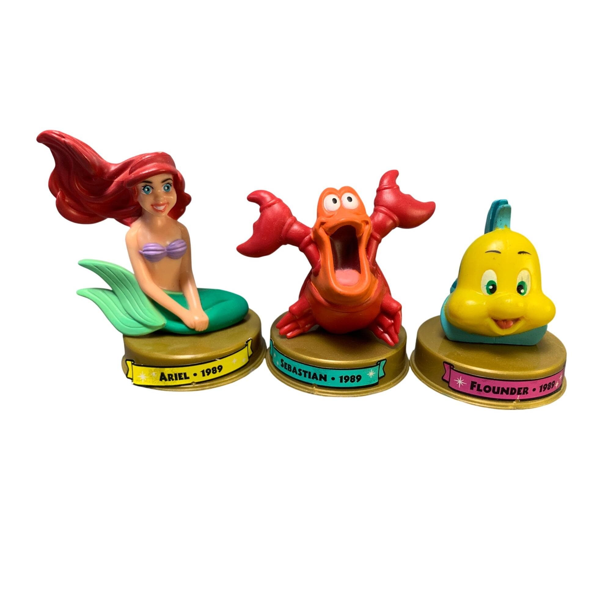 Disney Little Mermaid Ariel Sebastian Flounder 2002 McDonalds 100 Years Of Magic Collectible Figurines Set