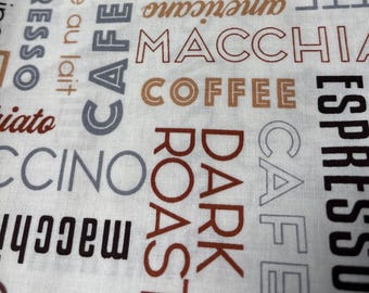 Windham Fabrics Espresso-Themed Cotton Fabric 1/2 yard x 44" Whistler Studios