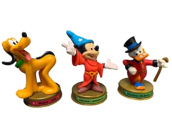 Vintage Disney Mikey Mouse Donald Duck Pluto 100 Years of Magic Figurines Set