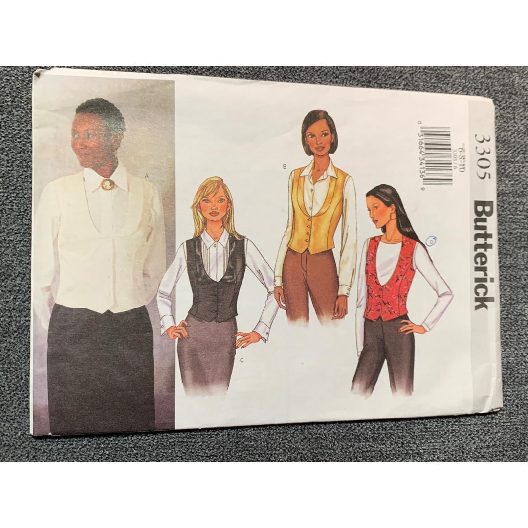 Butterick 3305 Misses' Vest Pattern Size 6-8-10 Easy/facile Sewing ...