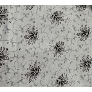 Blue Floral Cotton Fabric 1/2 yard 45&quot; Wide Sewing Quilting Craft