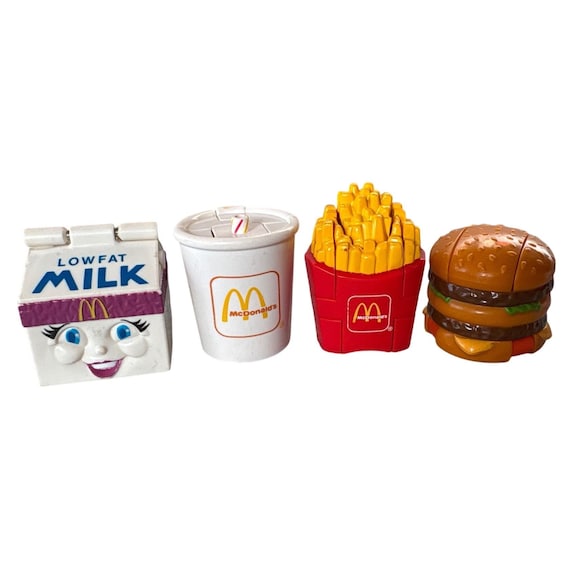 Vintage Mcdonalds Happy Meal Food Transformers Set Burger Fries