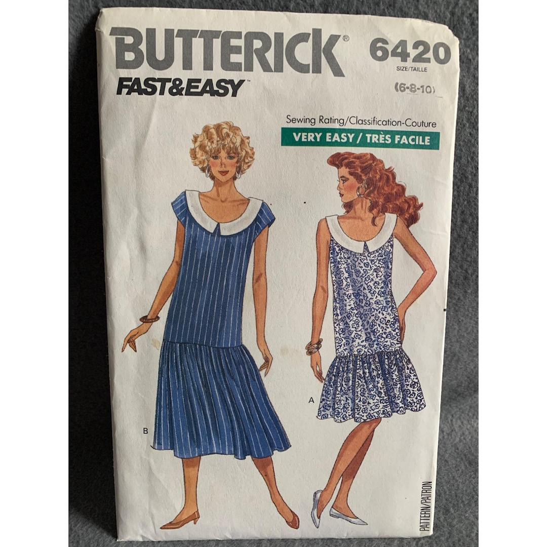 Butterick Misses Dress Sewing Pattern Size 6 8 10 6420 - Uncut - Etsy