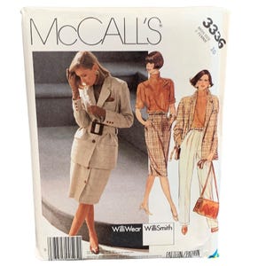 McCalls 3336 Willi Smith Womens Jacket Skirt Shirt Pant Pattern Size 10 Uncut