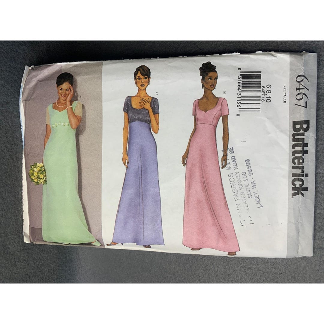Butterick Misses Dress Sewing Pattern Size 6 8 10 6467 - Uncut - Etsy
