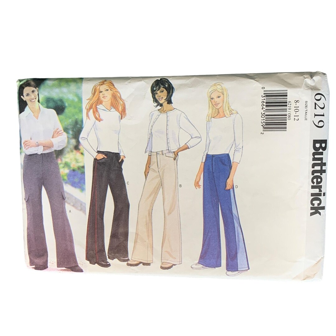 Butterick Misses Pants Jeans Sewing Pattern Size 8 10 12 6219 - Uncut ...