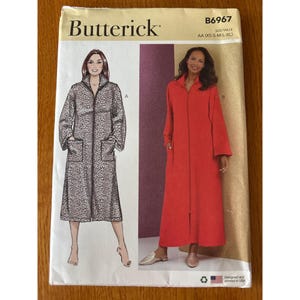 Butterick B6967 Sewing Pattern Robe Loungewear Size XS-S-M-L-XL Long Sleeves Uncut