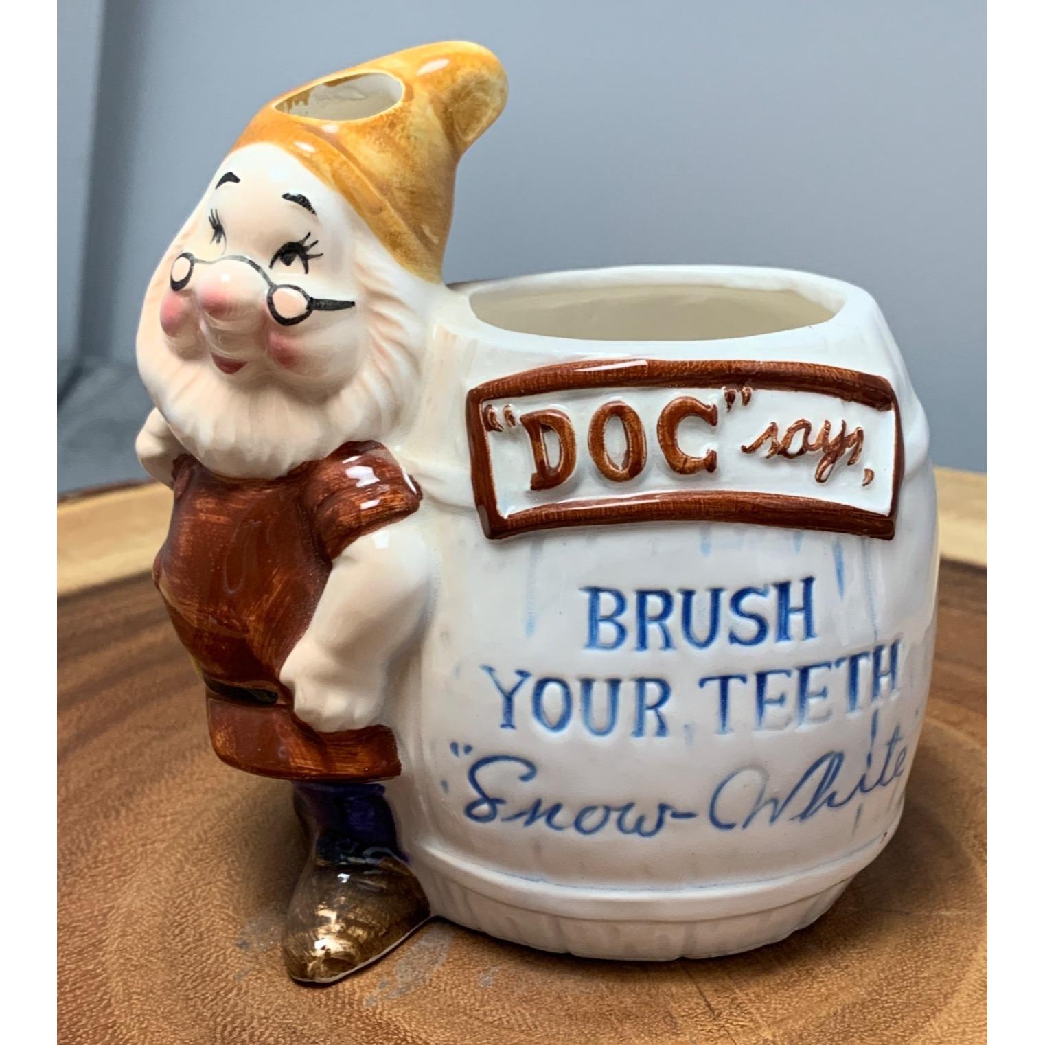 Vintage Walt Disney Productions Doc Toothbrush Holder Snow White