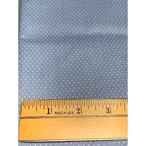 Blue & White Polka Dot Cotton Fabric 1/2 yard 44&quot; wide