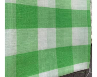 Green & White Gingham Fat Quarter Cotton Fabric 18" x 22" Sewing