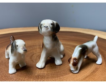 Japan Porcelain Dog Figurines Trio Vintage - Etsy