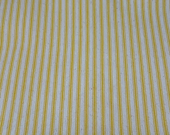 Yellow Striped Canvas Fabric 1/2 yard 42" DIY Projects