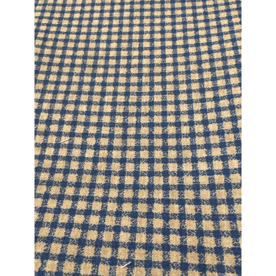 Blue & Beige Gingham Check Cotton Fat Quarter 18x22