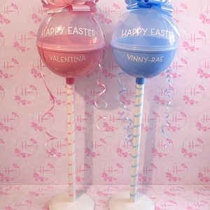 Giant Fillable Plastic Lollipop Egg | Easter Egg Gift | 600mm | Various Colours and Designs