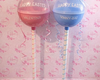 Giant Fillable Plastic Lollipop Egg | Easter Egg Gift | 600mm | Various Colours and Designs