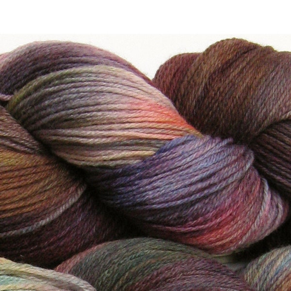 Jackalope hand dyed sock yarn fingering weight, 3ply superwash with nylon, 100g - Toad Lily 1