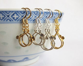 Stitch marker keeper earrings for ring and split markers available in circle or teardrop styles - one pair