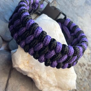 Purple Black Woven Paracord Bracelet, BTS Inspired