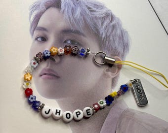 Jhope Flower Phone Charm, Kpop Inspired Bag Charm