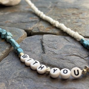 With You Necklace, K-pop necklace, BTS inspired, Jimin inspired necklace, beaded necklace, korean style inspired, music inspired, Kpop lover