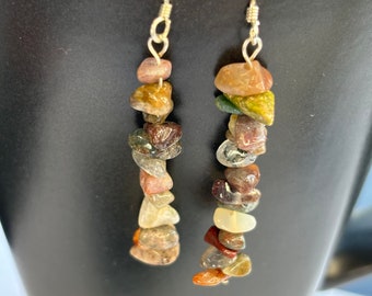 Agate earrings, natural stone earrings, bohemian earrings, hippy earrings, everyday earrings, cute boho earrings, drop and dangle earrings