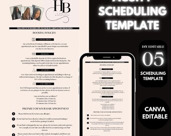 Acuity Scheduling Template | peach and black Canva Website Design | Minimal Editable Booking Page Template