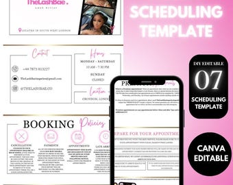 Lash Artist Acuity Scheduling Template: Pink & Gold Canva Website