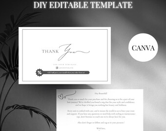 Black & White Thank You Card Template | Canva Editable