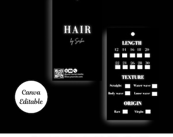 Hair Bundle Tag Template: Black & White Promo (Canva Templates)