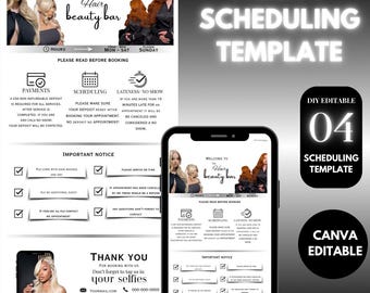 Acuity Scheduling Template | Black & White Canva Website Design | Minimal Editable Booking Page Template